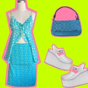 Y2K Juniors Paisley Pencil Skirt
